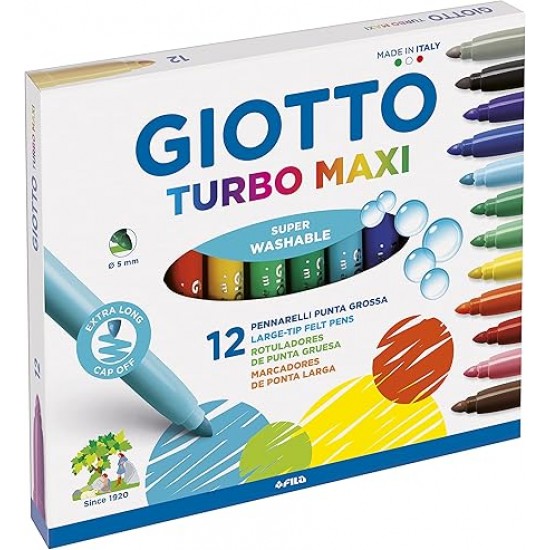 HIDROCOR GIOTTO TURBO MAXI ESTOJO 12 CORES HIDROCOR GIOTTO TURBO MAXI ESTOJO 12 CORES
