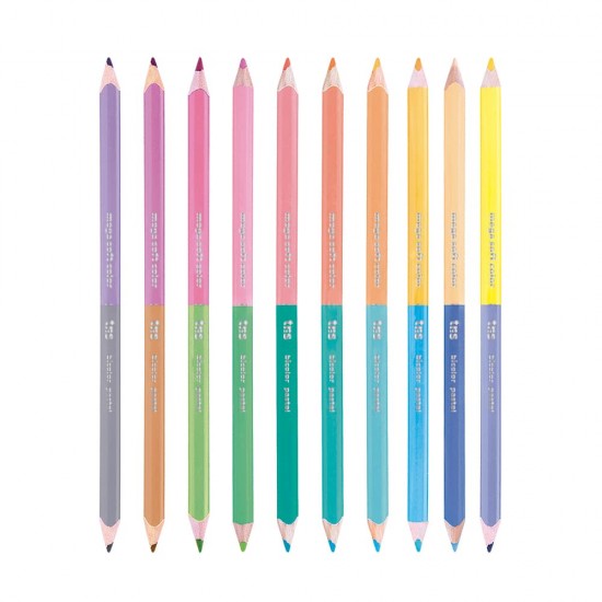 LAPIS COR MEGASOFT PONTA DUPLA PASTEL 20CORES LAPIS COR MEGASOFT PONTA DUPLA PASTEL 20CORES