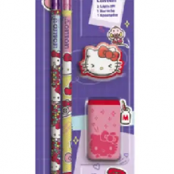 Kit Lápis HB Hello Kitty com Apontador e Borracha