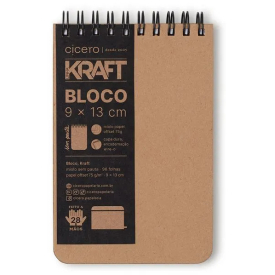 BLOCO CÍCERO KRAFT ORIGINAL S/PAUT 9X13