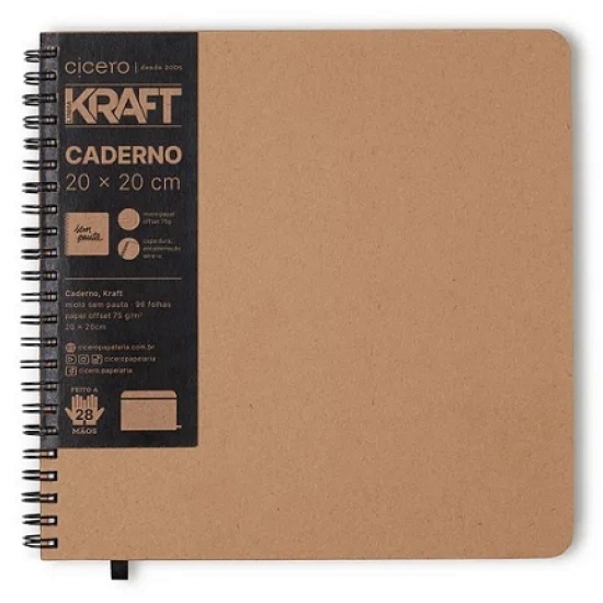 CADERNO CÍCERO KRAFT ORIGINAL S/PAUT 20X20 CADERNO CÍCERO KRAFT ORIGINAL S/PAUT 20X20