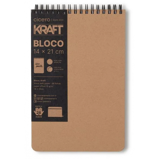 BLOCO CÍCERO KRAFT ORIGINAL S/PAUTA 14X21 BLOCO CÍCERO KRAFT ORIGINAL S/PAUTA 14X21