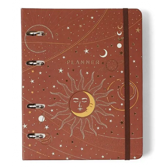 AGENDA PLANNER ARGOLADO CÍCERO 2025 ASTRAL SEMANAL NOTAS A5 ECLIPSE CARAMELO