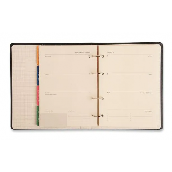AGENDA PLANNER ARGOLADO CÍCERO 2025 ASTRAL SEMANAL NOTAS A5 ECLIPSE CARAMELO