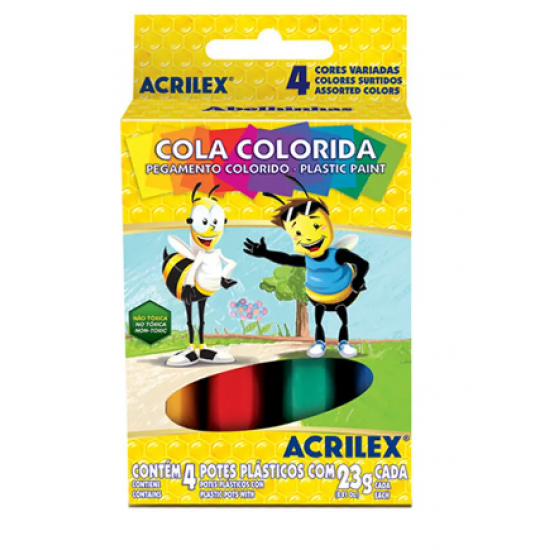 COLA COLORIDA ACRILEX C/4 COLA COLORIDA ACRILEX C/4