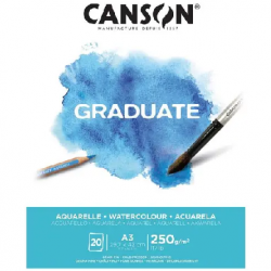 BL CANSON GRADUATE AQUARELA 250G A3 20FLS