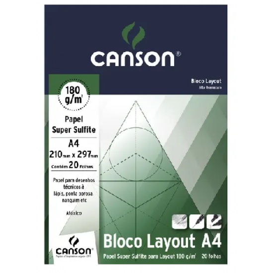BLOCO CANSON LAY OUT TECNICO 180GRS A4 20FLS BLOCO CANSON LAY OUT TECNICO 180GRS A4 20FLS