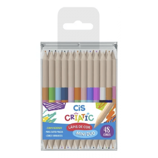 Lápis de Cor CIS Criatic Mini Duo – 48 Cores em 24 Lápis Lápis de Cor CIS Criatic Mini Duo – 48 Cores em 24 Lápis