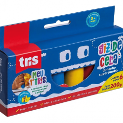 Giz de Cera Tamanho Jumbo Triangular 6 Cores – Tris