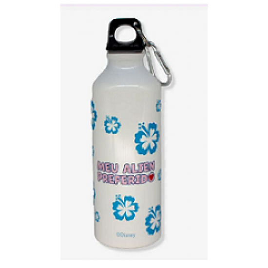 GARRAFA DE ALUMINIO 500ML C/MOSQUETAO STITCH NAMORADOS GARRAFA DE ALUMINIO 500ML C/MOSQUETAO STITCH NAMORADOS
