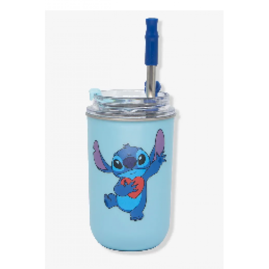 COPO NEO C/CANUDO 300ML STITCH NAMORADOS