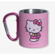 Caneca Hello Kitty com Mosquetão 300ml Aço Inox – Prática e Estilosa Caneca Hello Kitty com Mosquetão 300ml Aço Inox – Prática e Estilosa