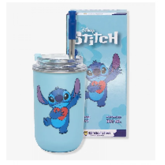 COPO NEO C/CANUDO 300ML STITCH NAMORADOS