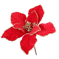 PICK NATALINO COM GLITTER FLOR VM 21CM