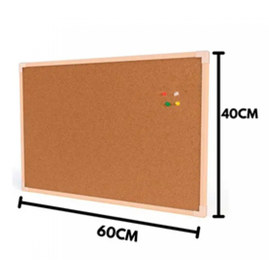 QUADRO DE AVISO CORTICA MADEIRA PINUS NEO 60 X 40CM STALO