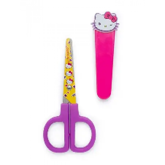 TESOURA ESCOLAR ESTAMPADA COM CAPA HELLO KITTY LEOLEO
