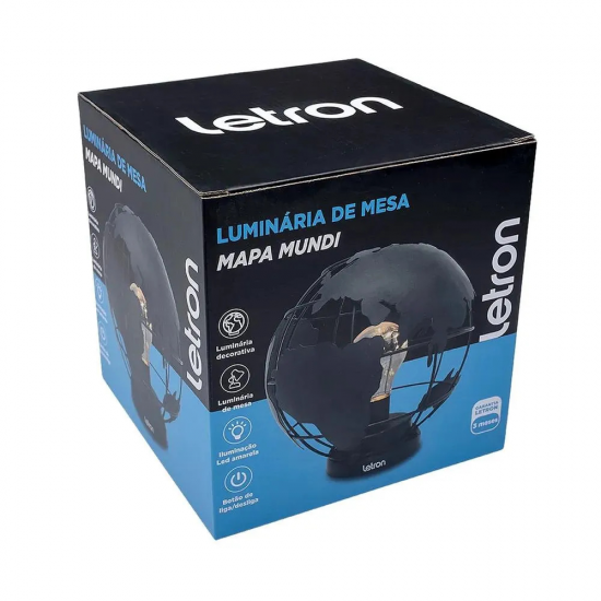 Luminária de Mesa Mapa-Múndi LED