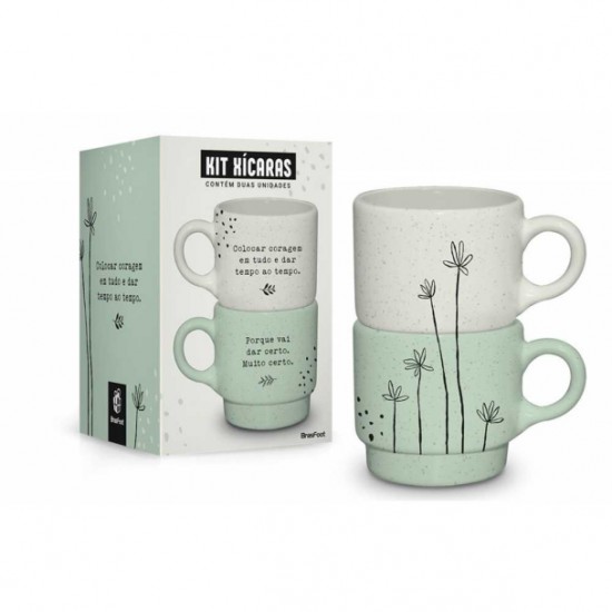 Caneca Dupla Ônix 210 ml – “Dar Tempo ao Tempo”