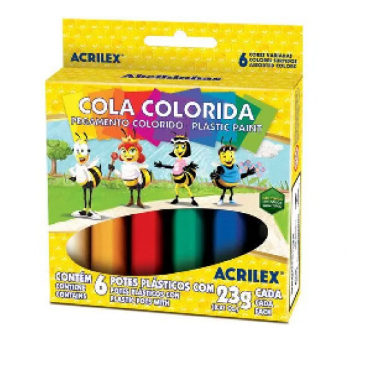 COLA COLORIDA ACRILEX C/6 COLA COLORIDA ACRILEX C/6