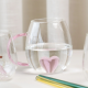 Caneca de Vidro 350ml com Coração 3D – Design Romântico e Resistente para Bebidas Quentes e Frias