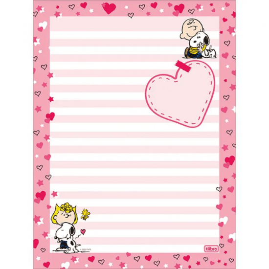 Caderno Colado Papel de Carta Snoopy 50 Folhas – Tilibra Caderno Colado Papel de Carta Snoopy 50 Folhas – Tilibra