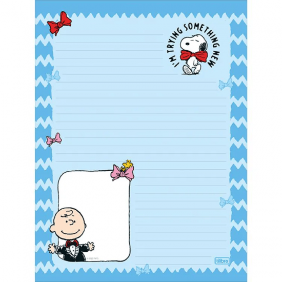 Caderno Colado Papel de Carta Snoopy 50 Folhas – Tilibra Caderno Colado Papel de Carta Snoopy 50 Folhas – Tilibra
