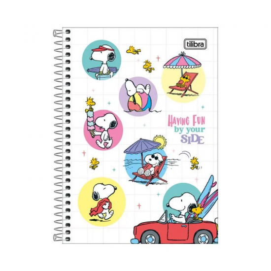 Caderno Espiral Capa Dura 1/4 Snoopy 80 Folhas – Tilibra Caderno Espiral Capa Dura 1/4 Snoopy 80 Folhas – Tilibra