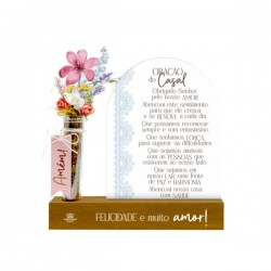 Enfeite de Mesa “Oração do Casal” com Placa, Tubete e Borboleta