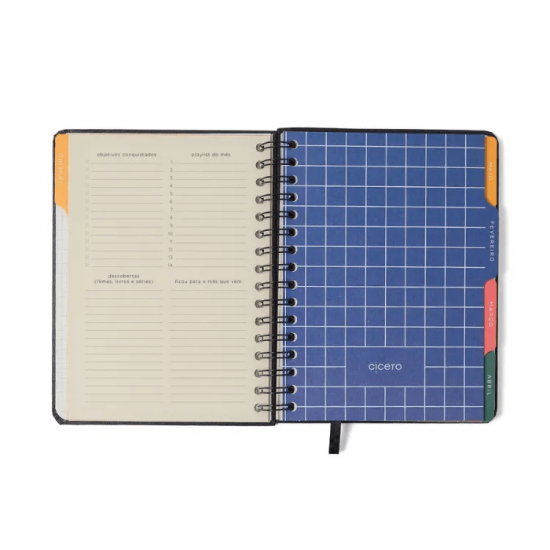 Agenda Planner Wire-O 2026 Clássica Semanal Notas com Divisórias A5 Preto Agenda Planner Wire-O 2026 Clássica Semanal Notas com Divisórias A5 Preto