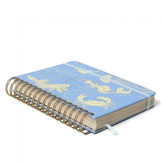 Agenda Planner Wire-O 2026 Origens Diária A5 Aqua Azul Agenda Planner Wire-O 2026 Origens Diária A5 Aqua Azul
