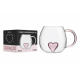 Caneca de Vidro 350ml com Coração 3D – Design Romântico e Resistente para Bebidas Quentes e Frias