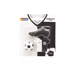 Borracha Acrilex Futebol Preto e Branco Borracha Acrilex Futebol Preto e Branco