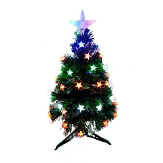 Árvore Fibra‑Ótica Iluminada Ponta Estrela 60 cm – Global