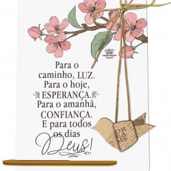 Placa de Mesa “Para o Caminho, Luz” – Cerejeira