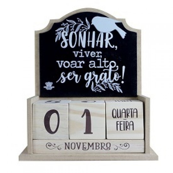 CALENDÁRIO PERMANENTE SONHAR, VIVER, VOAR ALTO, SER GRATO