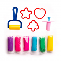 Kit de Massinha de Modelar 6 Cores + 5 Peças – Leo & Leo