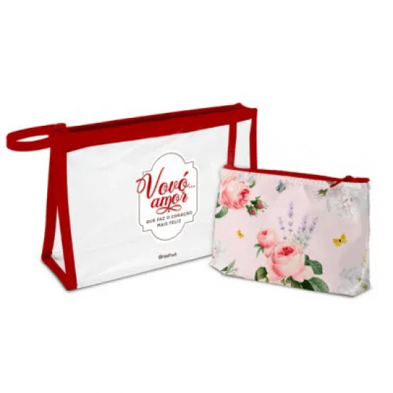Kit Necessaire Vovó Amo Você – Jogo com 2 Bolsas Organizadoras