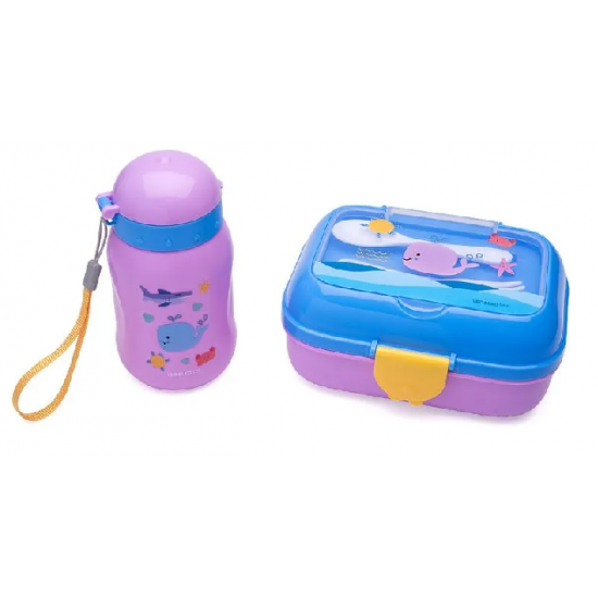 KIT LANCHE FUNDO DO MAR GARRAFA PLASTICA 500ML + MARMITA 700ML LEO LEO KIT LANCHE FUNDO DO MAR GARRAFA PLASTICA 500ML + MARMITA 700ML LEO LEO