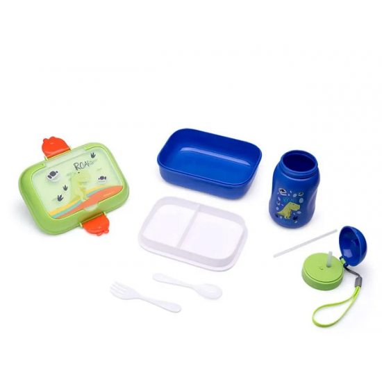 KIT LANCHE DINO GARRAFA PLASTICA 500ML + MARMITA 700ML LEO LEO KIT LANCHE DINO GARRAFA PLASTICA 500ML + MARMITA 700ML LEO LEO