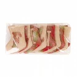 Varal “Feliz Natal” 14 cm × 2,5 m – Botas de Juta Verde e Vermelho