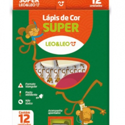 LAPIS DE COR TRIANGULAR C/12 LEO E LEO