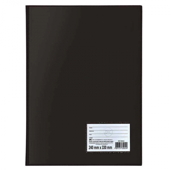 Pasta Catálogo Ofício PVC c/20 Plásticos Preto Pasta Catálogo Ofício PVC c/20 Plásticos Preto