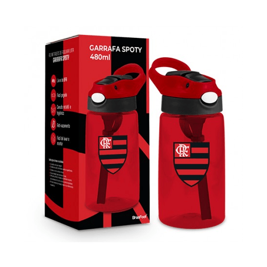 Garrafa Spoty 480ml Flamengo – Estilo e praticidade para torcedores Garrafa Spoty 480ml Flamengo – Estilo e praticidade para torcedores