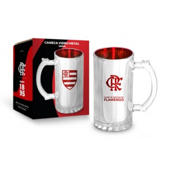CANECA VIDRO METALIC TIMES FLAMENGO